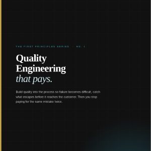 Quality Engineering That Pays